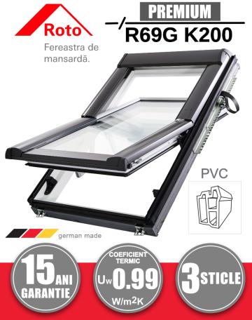 Fereastra mansarda + rama Roto R69G K200 PVC