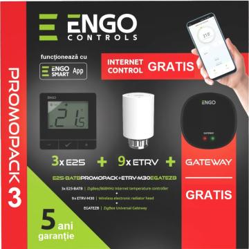 Kit termostat Promopack 3 Engo cu 9 ETRV