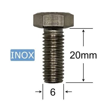 Surub inox M6x20mm cap hexagonal - 100buc/cutie