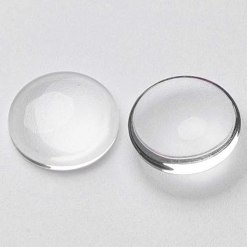 Margele Cabochon sticla transparenta rotund 25mm