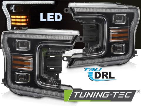 Faruri LED Headlights negru DRL Ford F150 MK13 17-20 de la Kit Xenon Tuning Srl