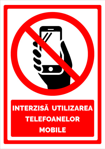 Indicator interzisa utilizarea telefoanelor mobile