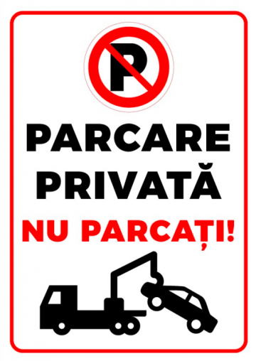 Indicator nu parcati parcari private