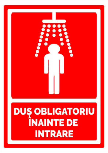 Indicator pentru dus obligatoriu inainte de intrare