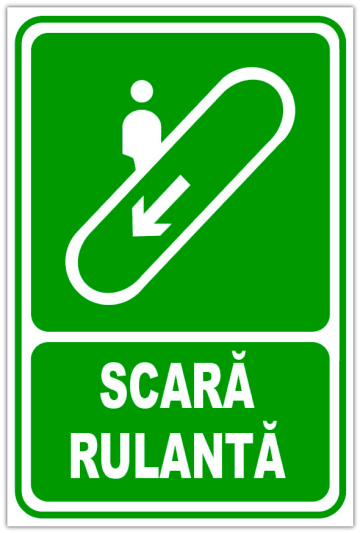 Indicator pentru scara rulanta in jos de la Prevenirea Pentru Siguranta Ta G.I. Srl