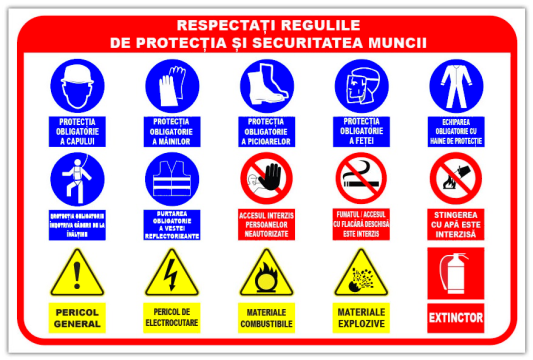 Panou pentru respectarea regulilor de protectie