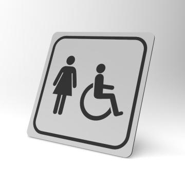 Placuta gri cu negru pentru femeie cu persoana cu handicap de la Prevenirea Pentru Siguranta Ta G.I. Srl