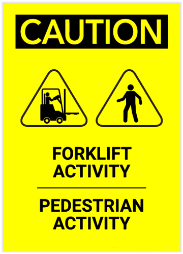 Semn Sign caution forklift activity pedestrian activity de la Prevenirea Pentru Siguranta Ta G.I. Srl