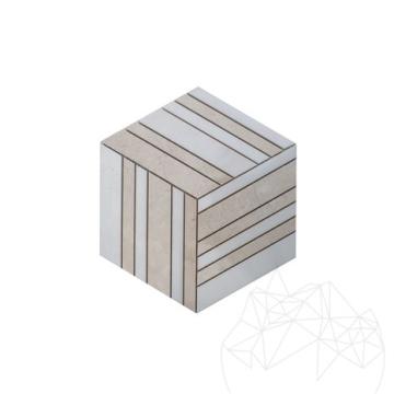 Mozaic marmura White&Beige 3D Cube Polisata, 20 x 20 cm de la Piatraonline Romania