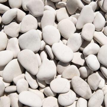 Piatra decorativa Pebbles Flat White Sac, 20 kg