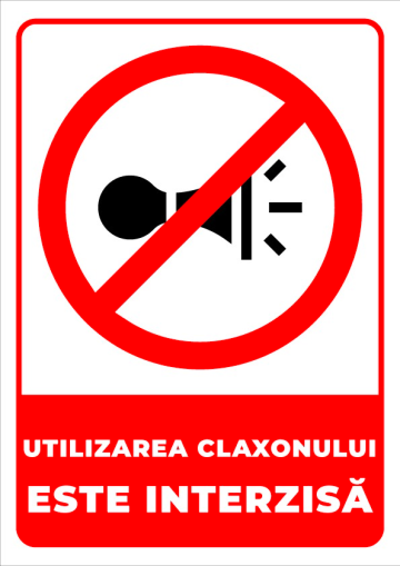 Semn pentru utilizarea claxonului interzisa