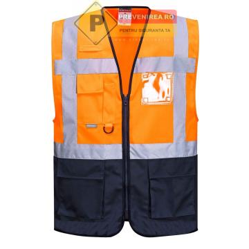 Veste reflectorizante portocaliu cu albastru de la Prevenirea Pentru Siguranta Ta G.I. Srl