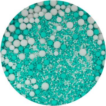 Bomboane perle Turquoise & White Sprinkle Mix, 800g