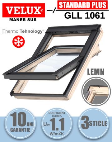 Fereastra mansarda Velux GLL 1061 cu rama de etansare, lemn de la Deposib Expert Srl