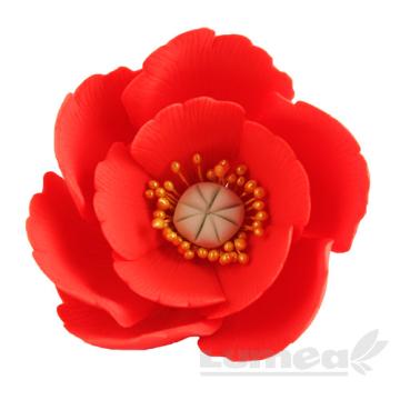 Figurina zahar Floare de maces mare rosu coral de la Lumea Basmelor International Srl