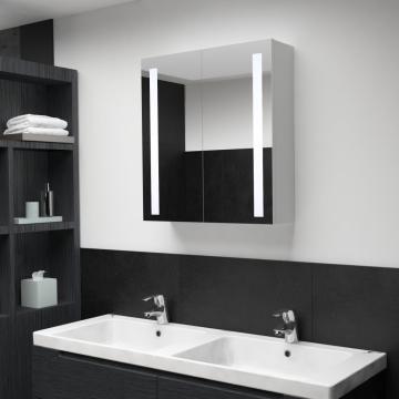 Dulap de baie cu oglinda si LED, 60 x 14 x 62 cm