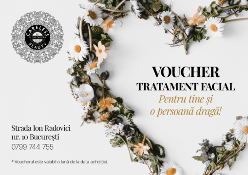 Voucher tratament facial organic Valentine's day de la Careless Beauty Romania