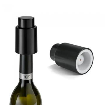 Dop vidat pentru sticle de vin, din ABS, 7 cm, negru