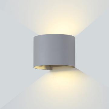 Aplica LED perete gri rotund 6W alb neutru