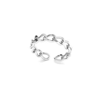 Inel Chain Ring din argint 925, placat cu platina, reglabil de la Atelier Lolit Srl