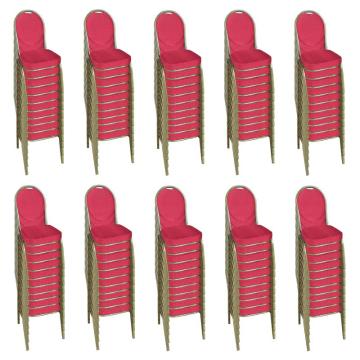 Set scaune de evenimente stivuibile 100 bucati-rosu spatar de la European Med Prod