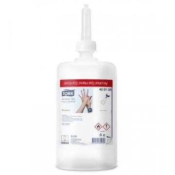 Gel dezinfectant Alcoholgel Premium 1L Tork Aviz biocid de la Sanito Distribution Srl
