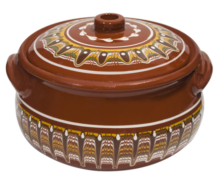 Oala ceramica, lut, cu capac Raki 7,5l Troinaska Sarca de la Kalina Textile SRL