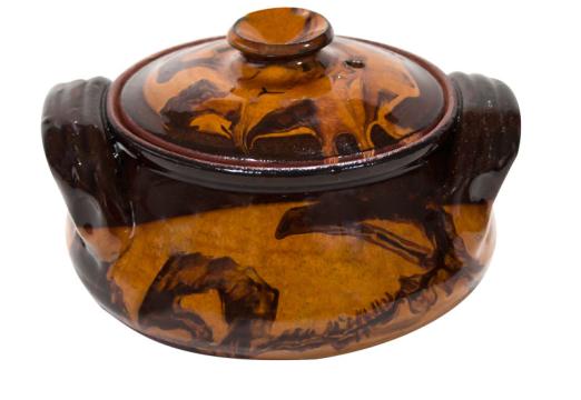 Oala din lut, ceramica, cu capac Raki pentru sarmalute de la Kalina Textile SRL