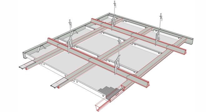 Sistem de tavan casetat metalic Tile Clip-in Standard de la Ideea Plus Srl