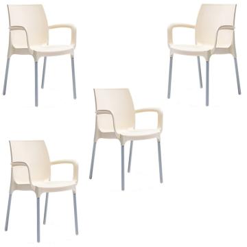 Set 4 scaune bucatarie Raki Sunset culoare crem 55x58xh82cm de la Kalina Textile SRL