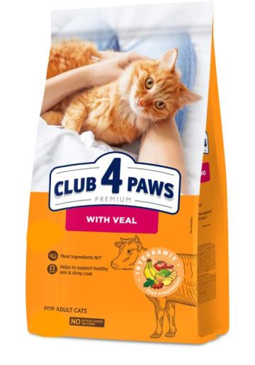 Hrana uscata pisici adulte cu vita Club 4 Paws Cat 900g de la Club4Paws Srl