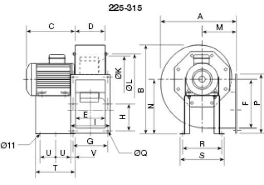 Ventilator centrifugal 400 degrees CHMT/6- 315/130 1,1kw de la Ventdepot Srl