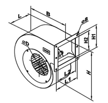 Ventilator centrifugal VCU 4E 180x 92