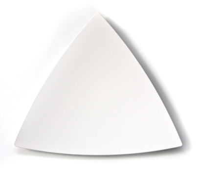 Platou triunghiular melamina Raki, 47,5x47,5xh1cm, alb