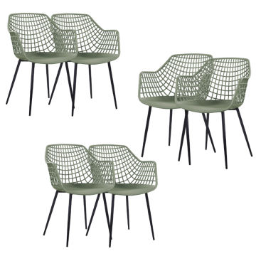 Set 6 scaune verde negru dining, cafenea Raki Toyama de la Kalina Textile SRL