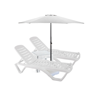 Set 2 sezlonguri Culinaro Aqua 200x72xH30,5cm culoare alba de la Kalina Textile SRL