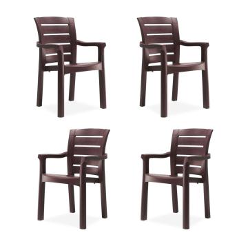 Set 4 scaune terasa Raki Milano Wood D60xH90xW57xSH45cm de la Kalina Textile SRL