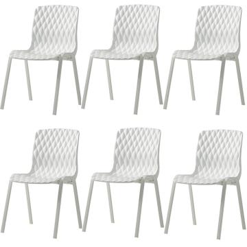 Set 6 scaune terasa Raki Royal culoare alb, 50x52xh83cm de la Kalina Textile SRL