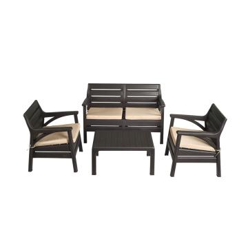 Set gradina 4 piese Raki Miami, canapea dubla, 2 fotolii