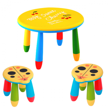 Set mobilier copii Raki, plastic, masa rotunda Slante de la Kalina Textile SRL
