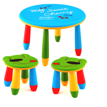 Set mobilier copii Raki, plastic, masa rotunda Slante de la Kalina Textile SRL