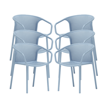 Set 6 scaune terasa cafenea cu spatar rotunjit Raki Chicago de la Kalina Textile SRL
