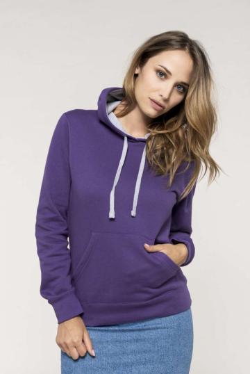 Bluzon Ladies contrast hooded sweatshirt de la Top Labels