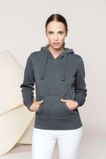 Bluzon Ladies melange hooded sweatshirt