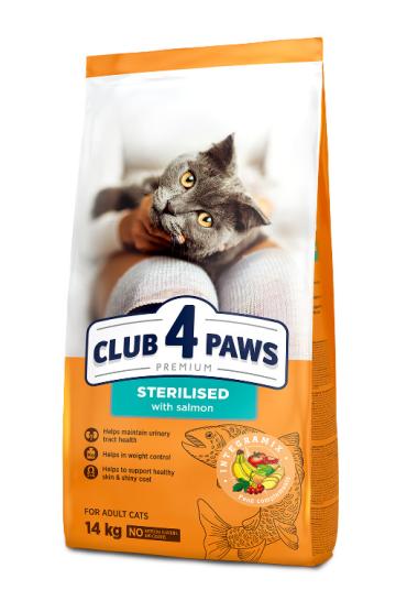 Hrana pisici sterilizate cu somon 14kg - Club 4 Paws