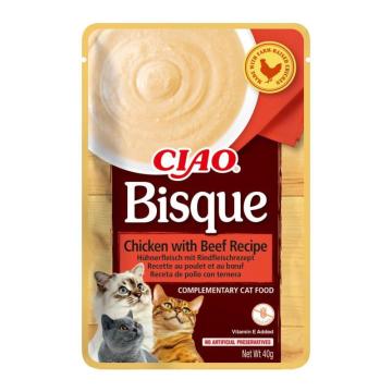 Plic hrana umeda Bisque Reteta de Pui si Vita 40g - Churu de la Club4Paws Srl