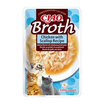 Hrana plic Broth reteta de pui & scoici 40g - Churu de la Club4Paws Srl