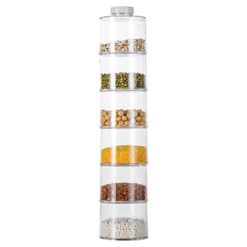 Carusel condimente cu 6 recipiente transparente, Spice Tower