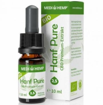 Extract de canepa Hemp Pure 2,5% CBD bio, 10ml, Medihemp