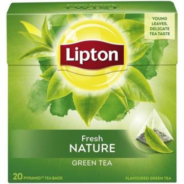 Ceai verde Fresh Nature Green Tea Lipton piramide 20 plicuri